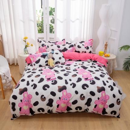 91家纺网 家纺一手货源 找家纺 2023新款亲肤棉美棉芦荟棉四件套美棉（8月）新花色 豹纹兔