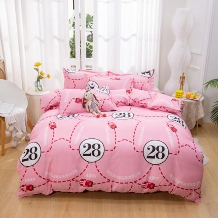 91家纺网 家纺一手货源 找家纺 2023新款亲肤棉美棉芦荟棉四件套美棉（8月）新花色 粉红女郎