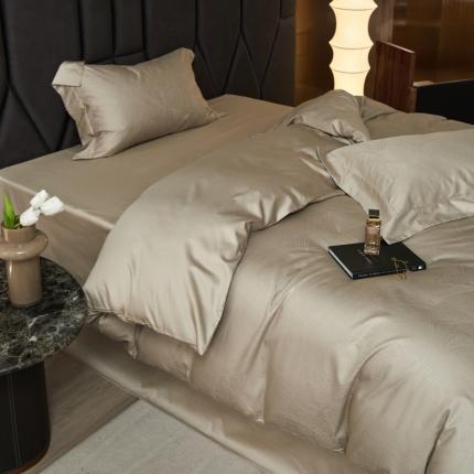 91家纺网 家纺一手货源 找家纺 舒慕 2025新款高端100支长绒棉全棉提花轻奢四件套 露斯