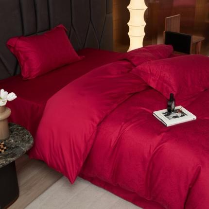 91家纺网 家纺一手货源 找家纺 舒慕 2025新款高端100支长绒棉全棉提花轻奢四件套 清风