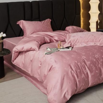 91家纺网 家纺一手货源 找家纺 舒慕 2025新款高端100支长绒棉全棉提花轻奢四件套 烟梦