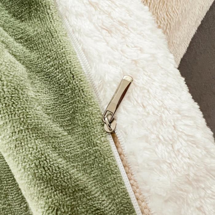 91家纺网 家纺一手货源 找家纺 法澳 2023新款220克牛奶绒雕花烂花多功能单被套 爱莎-牛油果绿