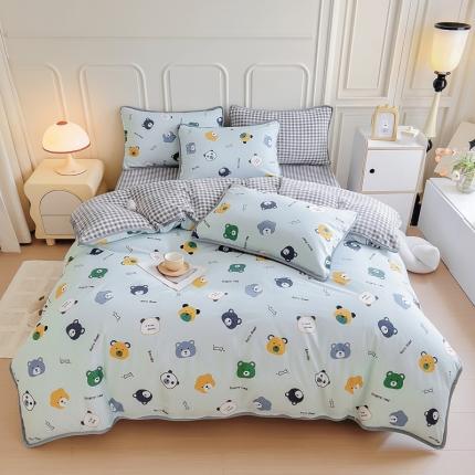 91家纺网 家纺一手货源 找家纺 （总）琪琪阁 2023新款A棉B绒棉加绒牛奶绒四件套单被套