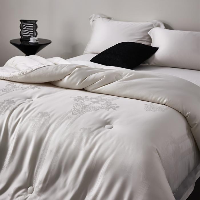 91家纺网 家纺一手货源 找家纺 2024新款51大豆羊绒被芯春秋被天丝棉大豆纤维被子加厚羊毛冬被 富丽堂皇 白色