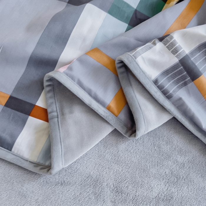 91家纺网 家纺一手货源 找家纺 琪琪阁 2023新款A棉B绒棉加绒牛奶绒四件套单被套 简约人生