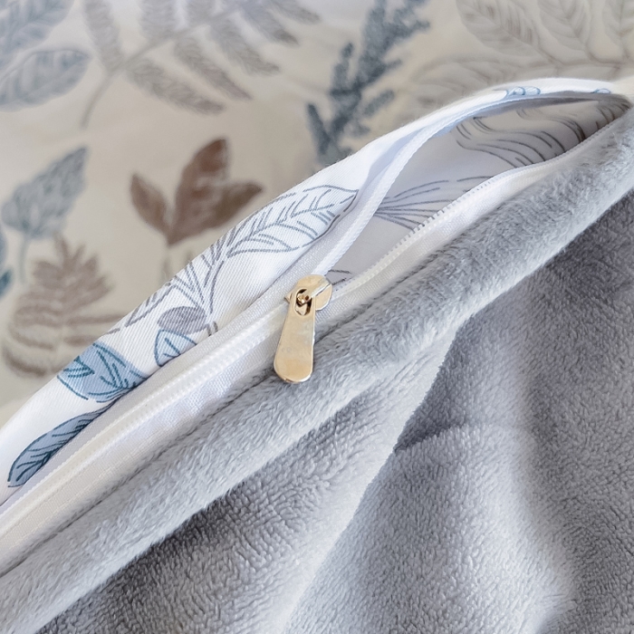 91家纺网 家纺一手货源 找家纺 琪琪阁 2023新款A棉B绒棉加绒牛奶绒四件套单被套 铃兰