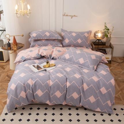 柠馨 2023新款全棉3221磨毛印花四件套 余晖