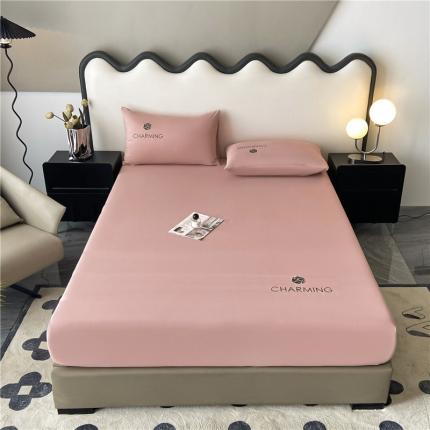 91家纺网 家纺一手货源 找家纺 古吉梦 2024新款A类抗菌防螨磨毛床笠 磨毛床笠朵拉-豆沙