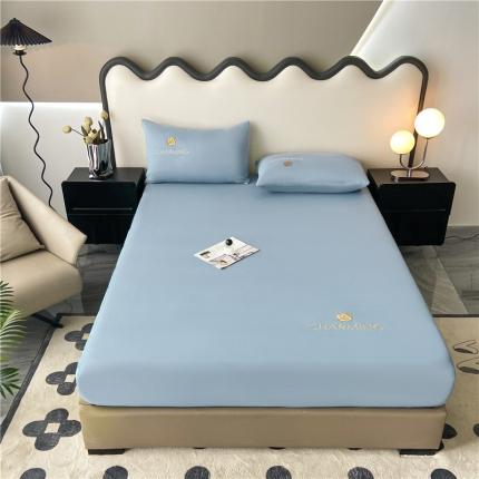 91家纺网 家纺一手货源 找家纺 古吉梦 2024新款A类抗菌防螨磨毛床笠 磨毛床笠朵拉-梵高蓝（海青)