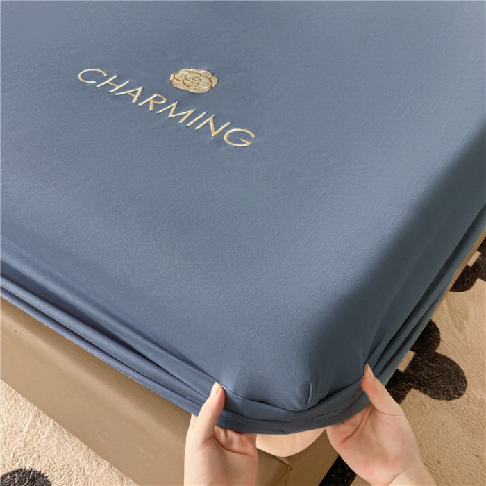 91家纺网 家纺一手货源 找家纺 古吉梦 2024新款A类抗菌防螨磨毛床笠 磨毛床笠朵拉-宾利蓝