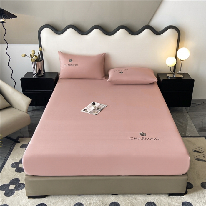 91家纺网 家纺一手货源 找家纺 古吉梦 2024新款A类抗菌防螨磨毛床笠 磨毛床笠朵拉-豆沙