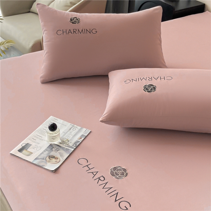 91家纺网 家纺一手货源 找家纺 古吉梦 2024新款A类抗菌防螨磨毛床笠 磨毛床笠朵拉-豆沙