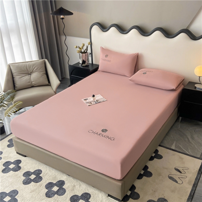 91家纺网 家纺一手货源 找家纺 古吉梦 2024新款A类抗菌防螨磨毛床笠 磨毛床笠朵拉-豆沙