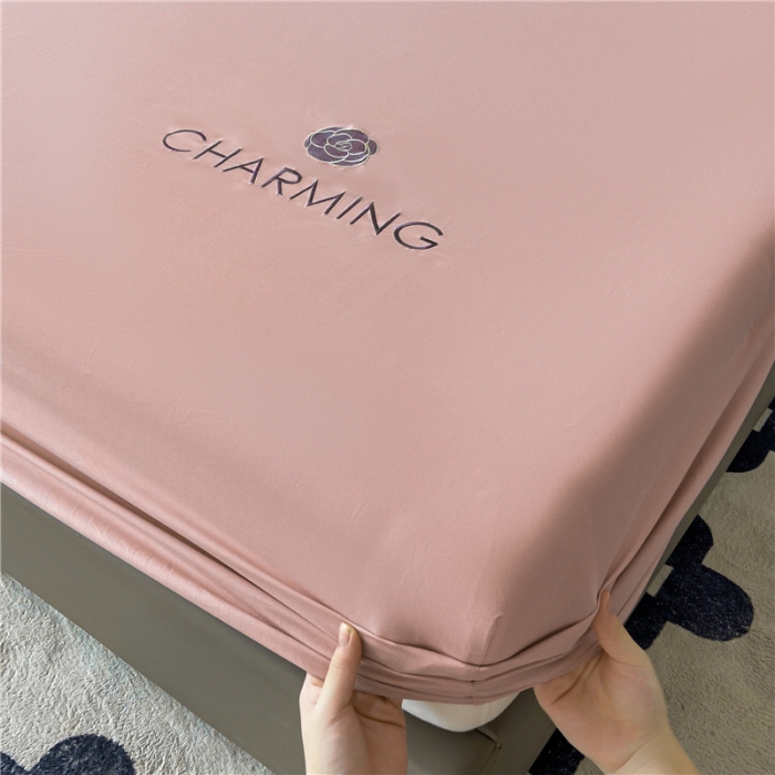 91家纺网 家纺一手货源 找家纺 古吉梦 2024新款A类抗菌防螨磨毛床笠 磨毛床笠朵拉-豆沙