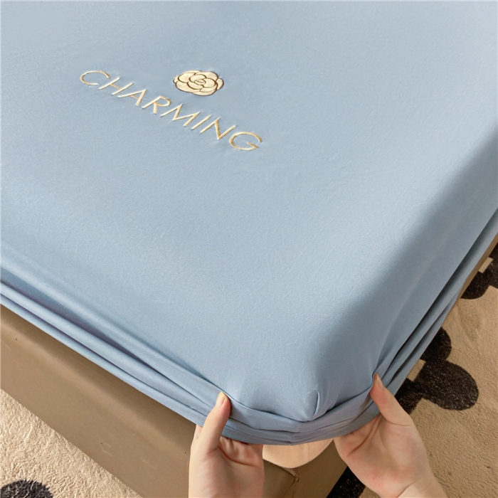 91家纺网 家纺一手货源 找家纺 古吉梦 2024新款A类抗菌防螨磨毛床笠 磨毛床笠朵拉-梵高蓝（海青)