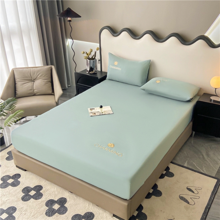 91家纺网 家纺一手货源 找家纺 古吉梦 2024新款A类抗菌防螨磨毛床笠 磨毛床笠朵拉-梵星蓝