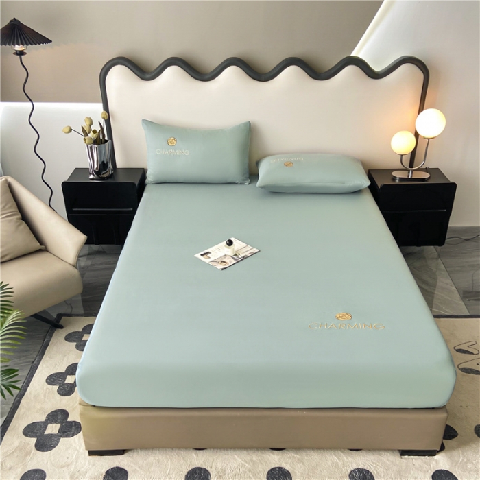 91家纺网 家纺一手货源 找家纺 古吉梦 2024新款A类抗菌防螨磨毛床笠 磨毛床笠朵拉-梵星蓝