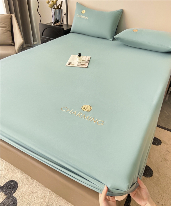 91家纺网 家纺一手货源 找家纺 古吉梦 2024新款A类抗菌防螨磨毛床笠 磨毛床笠朵拉-梵星蓝