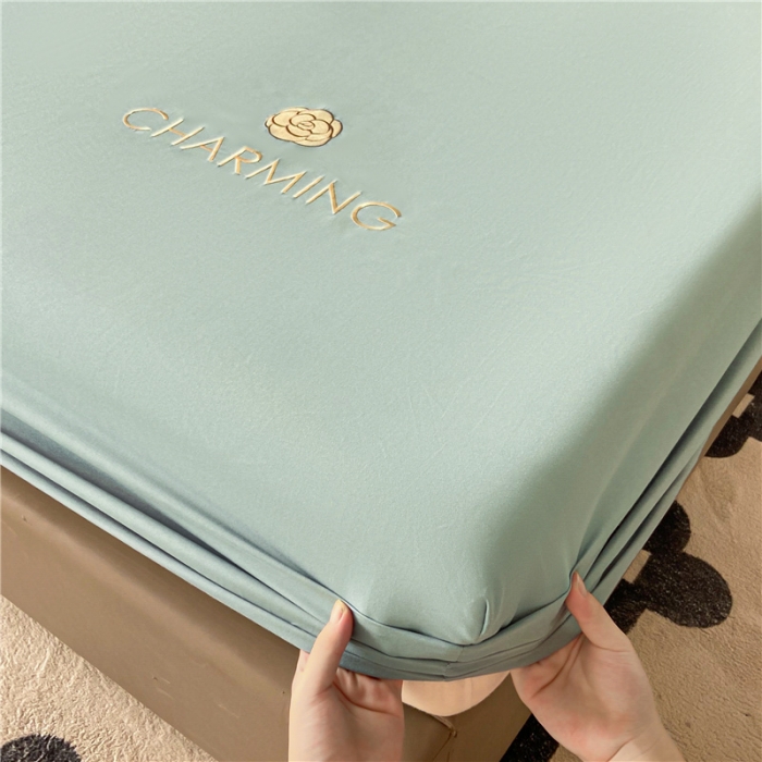 91家纺网 家纺一手货源 找家纺 古吉梦 2024新款A类抗菌防螨磨毛床笠 磨毛床笠朵拉-梵星蓝