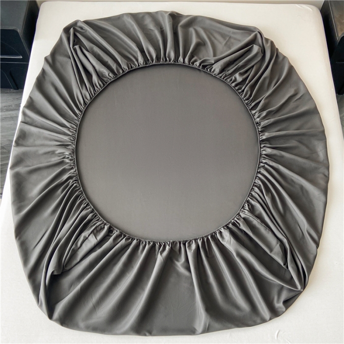 91家纺网 家纺一手货源 找家纺 古吉梦 2024新款A类抗菌防螨磨毛床笠 磨毛床笠朵拉-高级灰