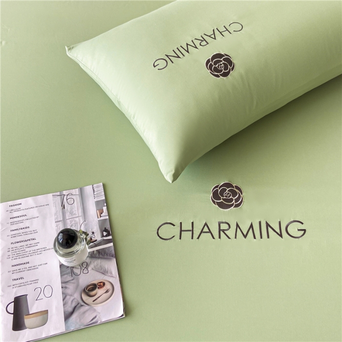 91家纺网 家纺一手货源 找家纺 古吉梦 2024新款A类抗菌防螨磨毛床笠 磨毛床笠朵拉-果绿