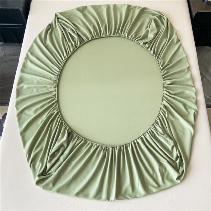 91家纺网 家纺一手货源 找家纺 古吉梦 2024新款A类抗菌防螨磨毛床笠 磨毛床笠朵拉-果绿