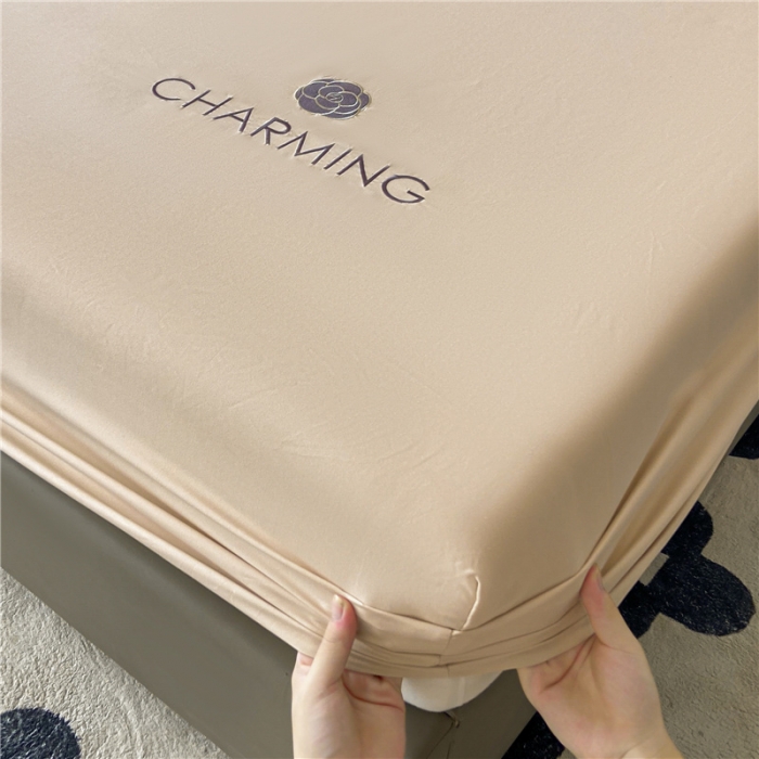 91家纺网 家纺一手货源 找家纺 古吉梦 2024新款A类抗菌防螨磨毛床笠 磨毛床笠朵拉-奶茶