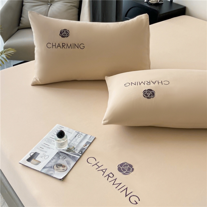 91家纺网 家纺一手货源 找家纺 古吉梦 2024新款A类抗菌防螨磨毛床笠 磨毛床笠朵拉-奶茶