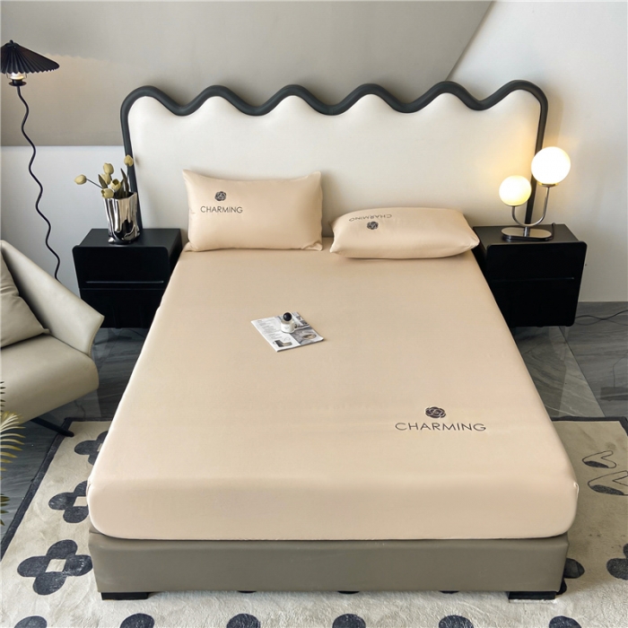 91家纺网 家纺一手货源 找家纺 古吉梦 2024新款A类抗菌防螨磨毛床笠 磨毛床笠朵拉-奶茶