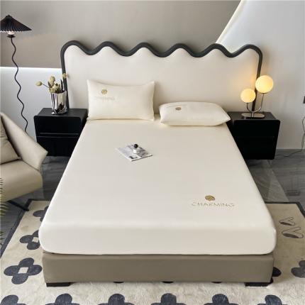 古吉梦 2024新款A类抗菌防螨磨毛床笠 磨毛床笠朵拉-奶昔白