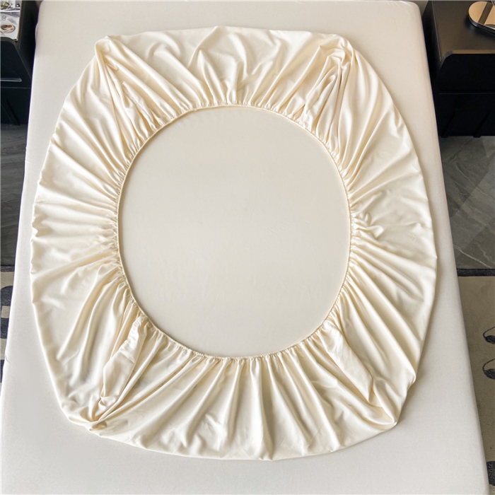 91家纺网 家纺一手货源 找家纺 古吉梦 2024新款A类抗菌防螨磨毛床笠 磨毛床笠朵拉-奶昔白