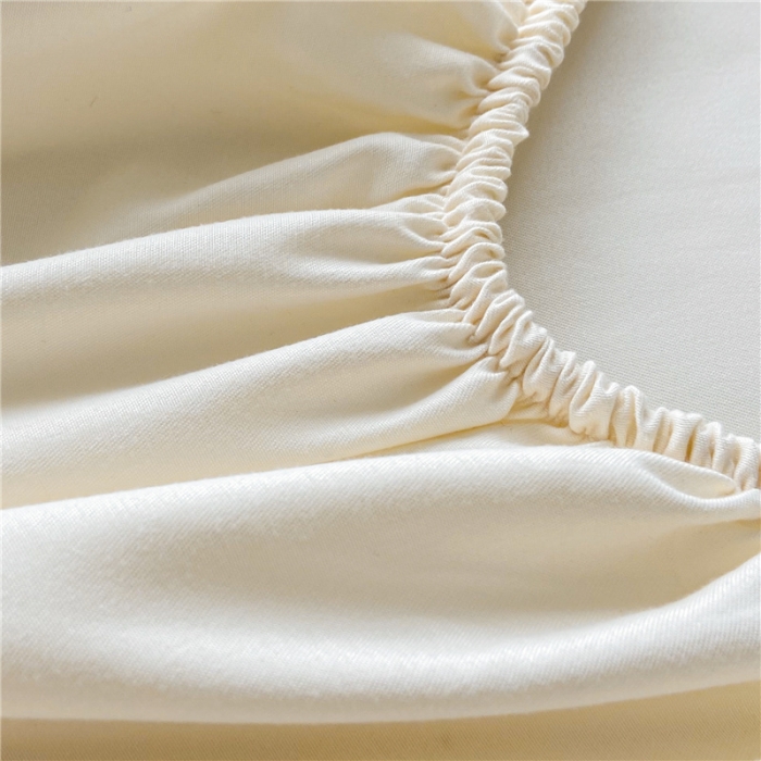 91家纺网 家纺一手货源 找家纺 古吉梦 2024新款A类抗菌防螨磨毛床笠 磨毛床笠朵拉-奶昔白