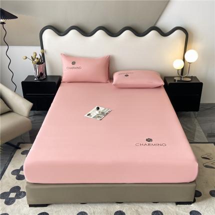 古吉梦 2024新款A类抗菌防螨磨毛床笠 磨毛床笠朵拉-藕粉