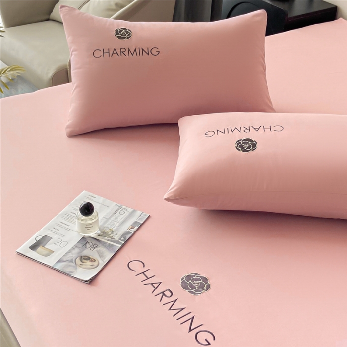 91家纺网 家纺一手货源 找家纺 古吉梦 2024新款A类抗菌防螨磨毛床笠 磨毛床笠朵拉-藕粉