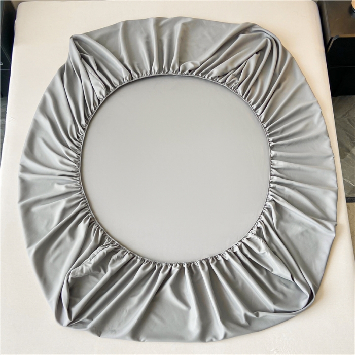 91家纺网 家纺一手货源 找家纺 古吉梦 2024新款A类抗菌防螨磨毛床笠 磨毛床笠朵拉-浅灰