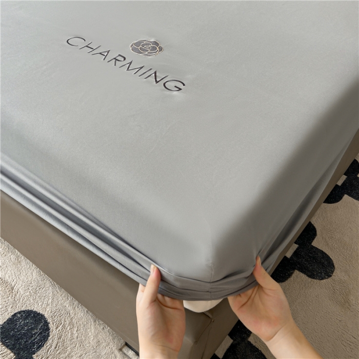 91家纺网 家纺一手货源 找家纺 古吉梦 2024新款A类抗菌防螨磨毛床笠 磨毛床笠朵拉-浅灰