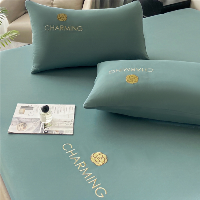 91家纺网 家纺一手货源 找家纺 古吉梦 2024新款A类抗菌防螨磨毛床笠 磨毛床笠朵拉-浅石蓝