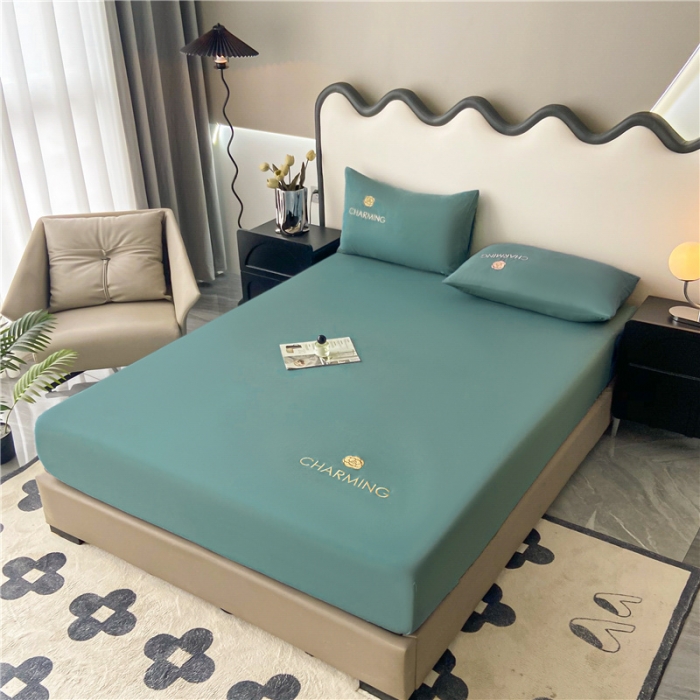 91家纺网 家纺一手货源 找家纺 古吉梦 2024新款A类抗菌防螨磨毛床笠 磨毛床笠朵拉-浅石蓝