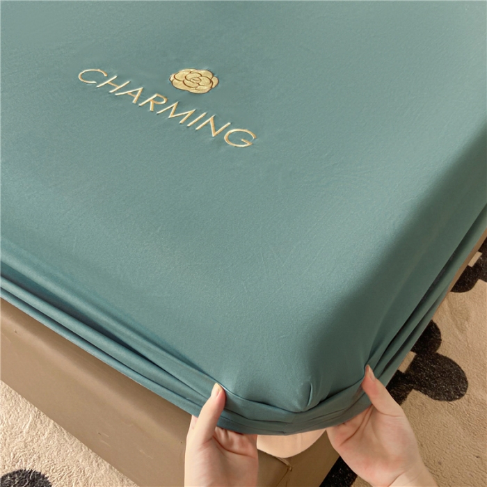 91家纺网 家纺一手货源 找家纺 古吉梦 2024新款A类抗菌防螨磨毛床笠 磨毛床笠朵拉-浅石蓝