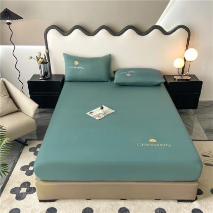 古吉梦 2024新款A类抗菌防螨磨毛床笠 磨毛床笠朵拉-浅石蓝