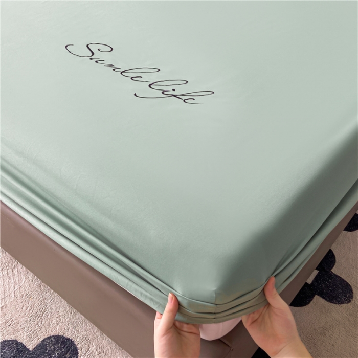 91家纺网 家纺一手货源 找家纺 古吉梦 2023新款A类抗菌防瞒磨毛刺绣S床笠系列 磨毛S床笠-梵星蓝