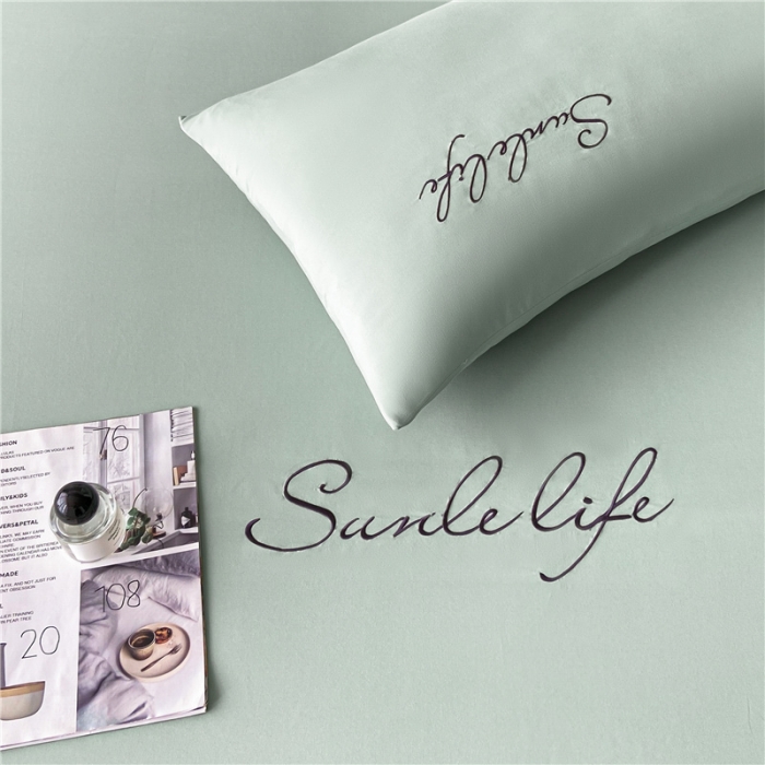 91家纺网 家纺一手货源 找家纺 古吉梦 2023新款A类抗菌防瞒磨毛刺绣S床笠系列 磨毛S床笠-梵星蓝