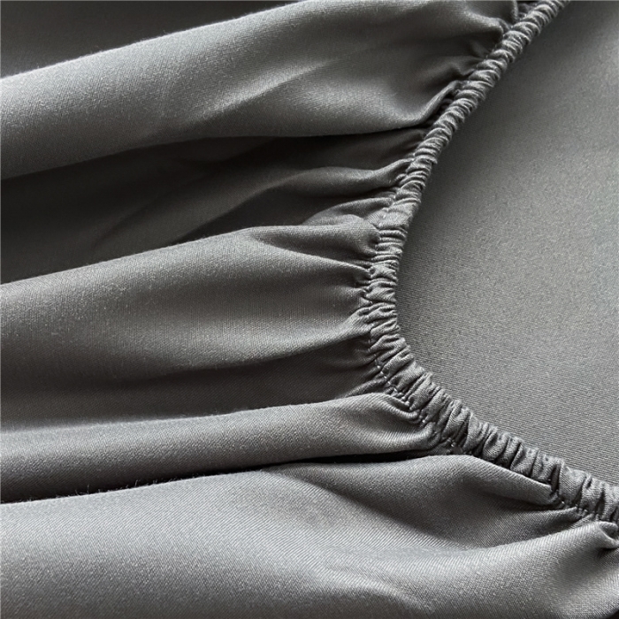 91家纺网 家纺一手货源 找家纺 古吉梦 2023新款A类抗菌防瞒磨毛刺绣S床笠系列 磨毛S床笠-高级灰