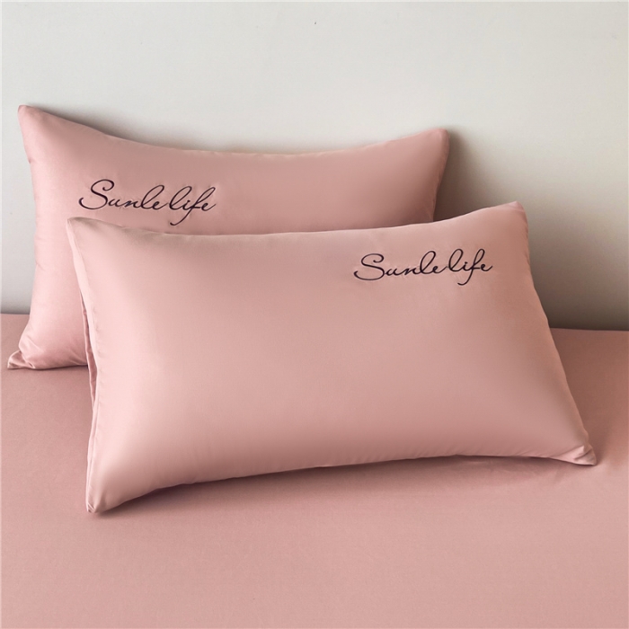 91家纺网 家纺一手货源 找家纺 古吉梦 2023新款A类抗菌防瞒磨毛刺绣S床笠系列 磨毛S床笠-藕粉