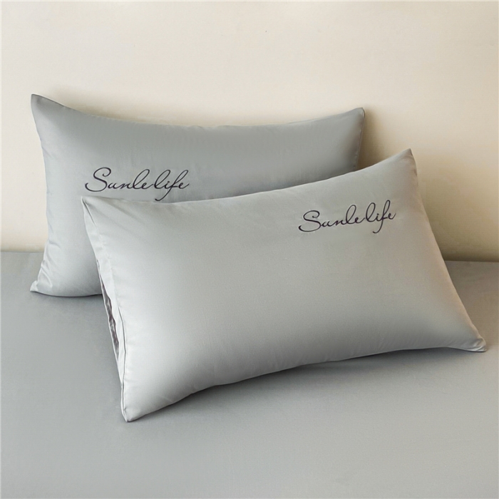 91家纺网 家纺一手货源 找家纺 古吉梦 2023新款A类抗菌防瞒磨毛刺绣S床笠系列 磨毛S床笠-浅灰