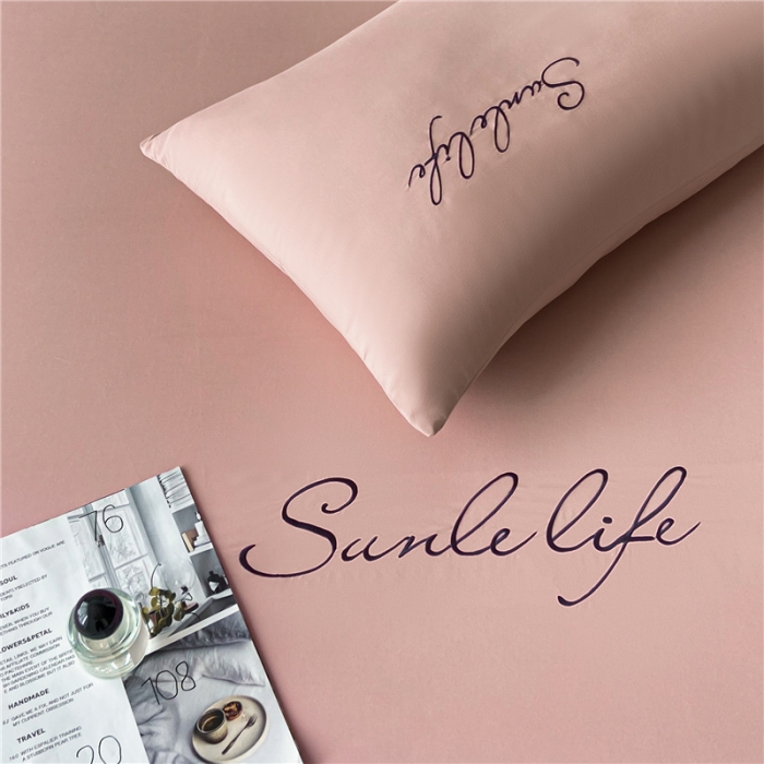 91家纺网 家纺一手货源 找家纺 古吉梦 2023新款A类抗菌防瞒磨毛刺绣S床笠系列 磨毛S床笠-紫豆沙