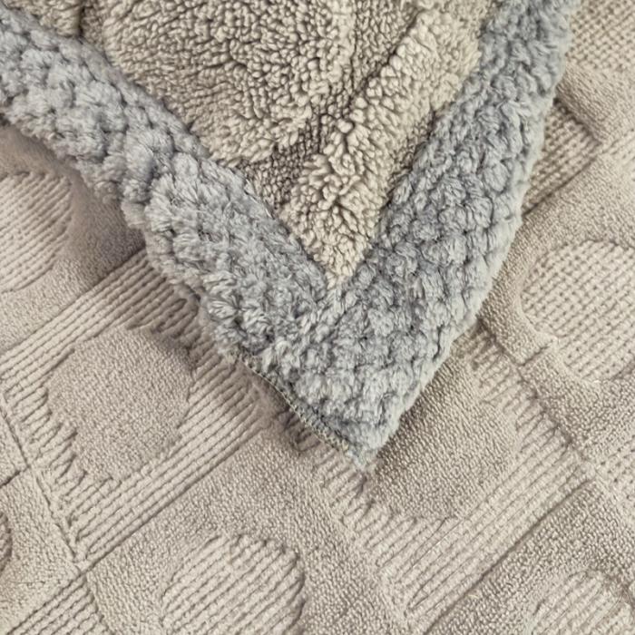 91家纺网 家纺一手货源 找家纺 法澳 2023新款230克塔芙绒北极绒多功能单被套 高级灰