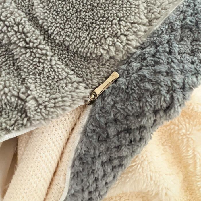 91家纺网 家纺一手货源 找家纺 法澳 2023新款230克塔芙绒北极绒多功能单被套 高级灰