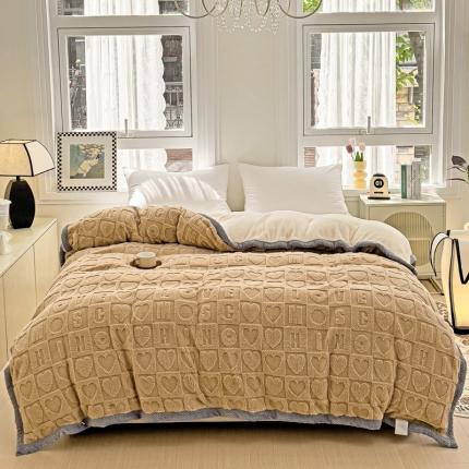 法澳 2023新款230克塔芙绒北极绒多功能单被套 奶咖