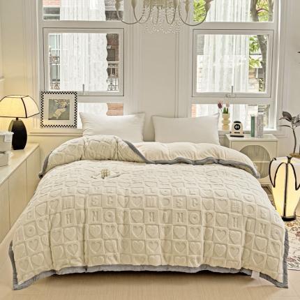 法澳 2023新款230克塔芙绒北极绒多功能单被套 奶油白